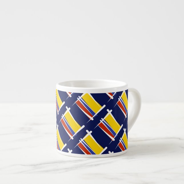 Tasse Expresso Drapeau de brosse de la Colombie (Devant droit)