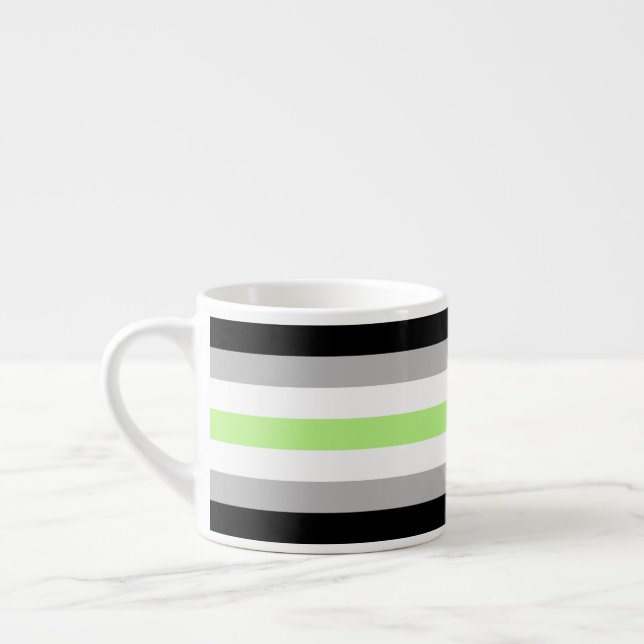 Tasse Expresso Drapeau de fierté Agender – Identité Agender LGBTQ (Gauche)