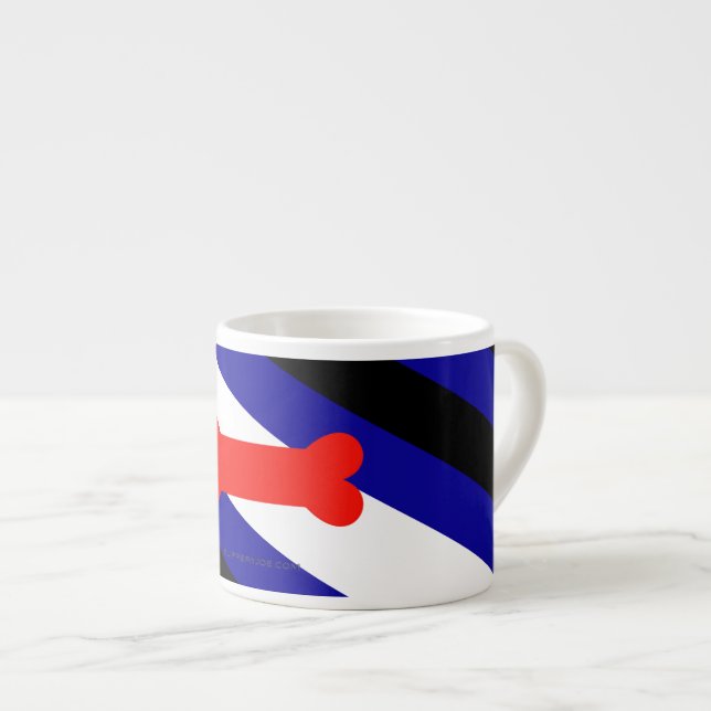 Tasse Expresso Drapeau de fierté de jeu de chiots de SlipperyJoe  (Devant droit)