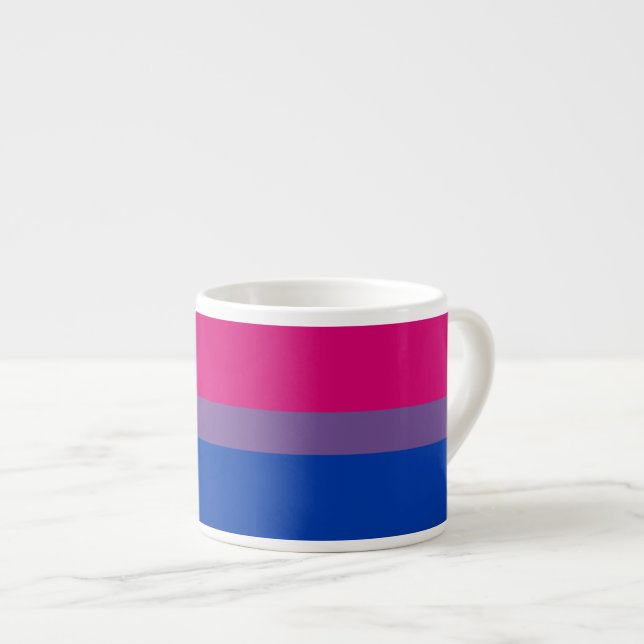 Tasse Expresso Drapeau de la fierté bisexuelle (Devant droit)