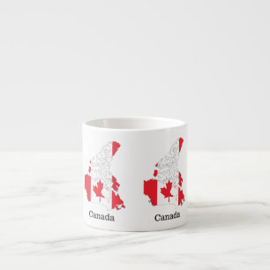 Tasse Expresso Drapeau de la fierté canadienne sur la carte
