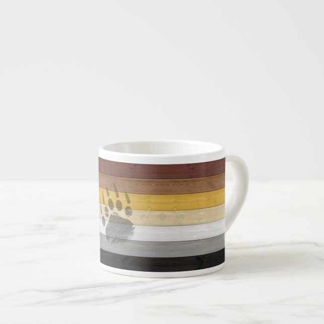 Tasse Expresso drapeau de la fierté de l'ours de SlipperyJoe's te (Devant droit)