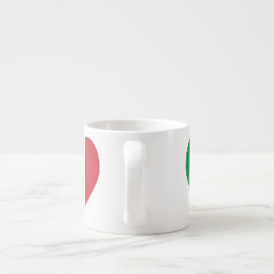 Tasse Expresso Drapeau de l'Italie Cœur Bordure Rouge