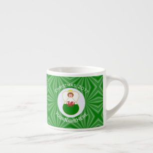Tasse Expresso Drapeau de Noël Ange gallois