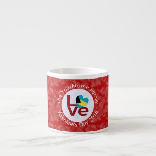 Tasse Expresso Drapeau des Bahamas Cœur AMOUR Texte personnalisé