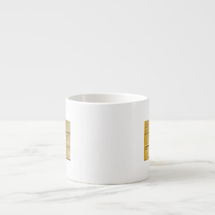 Tasse Expresso Drapeau d'état de New Jersey sur le vieux bois de