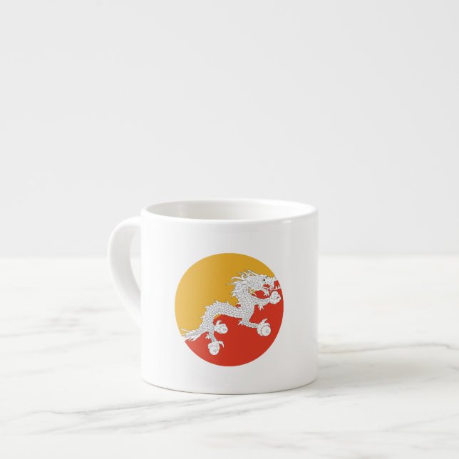 Tasse Expresso Drapeau du Bhoutan (Devant gauche)