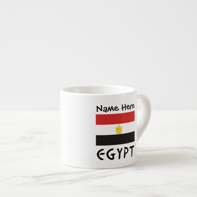 Tasse Expresso Drapeau égyptien personnalisé (Devant droit)