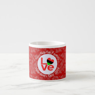 Tasse Expresso Drapeau LOVE lettres rouges afro-américain Personn