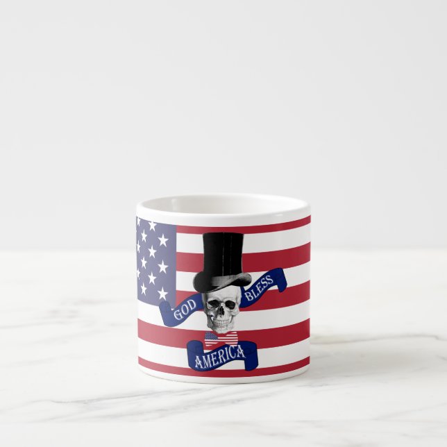 Tasse Expresso Drapeau patriotique américain (Devant)