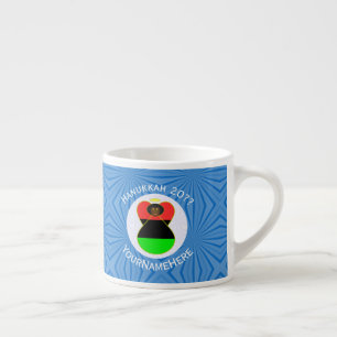 Tasse Expresso Drapeau personnalisé de Hanukkah d'ange de la dias