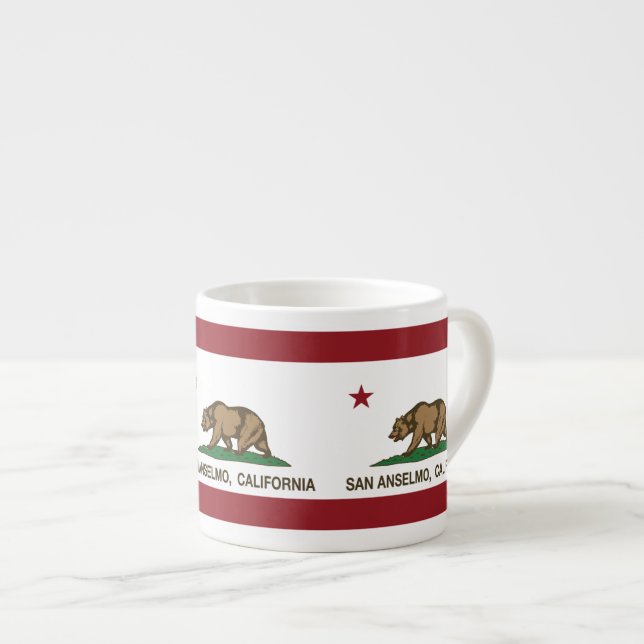 Tasse Expresso Drapeau San Anselmo de République de la Californie (Devant droit)