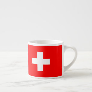 Tasse Expresso Drapeau Suisse Croix Rouge Blanche Patriotique 