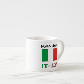 Tasse Expresso Drapeau Tricolore Moderne Nom Ici Bandiera Italien