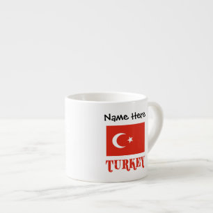 Tasse Expresso Drapeau turc et Turquie personnalisés 