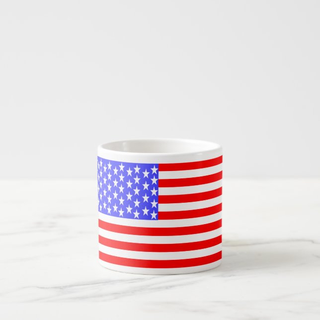 Tasse Expresso Drapeau USA entièrement imprimé (Devant)