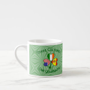 Tasse Expresso Drapeaux Shamrock Espagne Irlande États-Unis