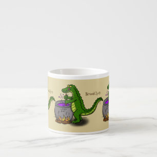 Tasse Expresso Drôle alligator vert cuisine dessin animé