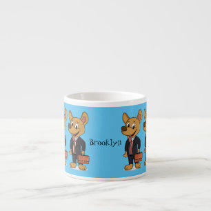 Tasse Expresso Drôle chien en costume d'entreprise dessin animé