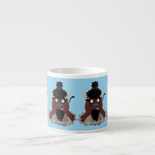 Tasse Expresso Drôle dessin animé de bison de buffle