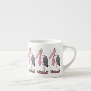 Tasse Expresso Drôle dessin animé de cigogne en marabou
