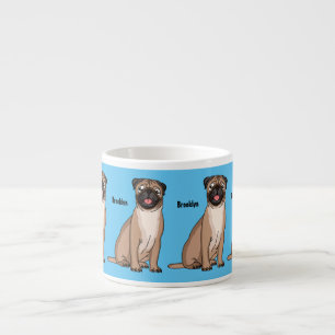 Tasse Expresso Drôle joyeux dessin animé de chien de carlin