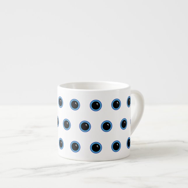 Tasse Expresso Drôle Maigre Yeux Bleus (Devant droit)