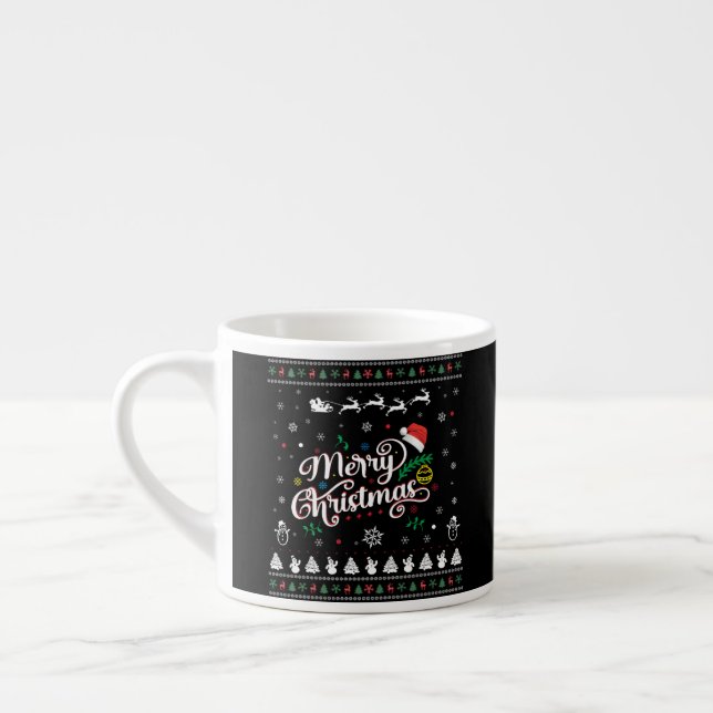 Tasse Expresso Drôle Mauvais Joyeux Noël (Gauche)