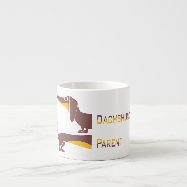 Tasse Expresso Drôle mignon dachshund pour parent chien long (Devant)