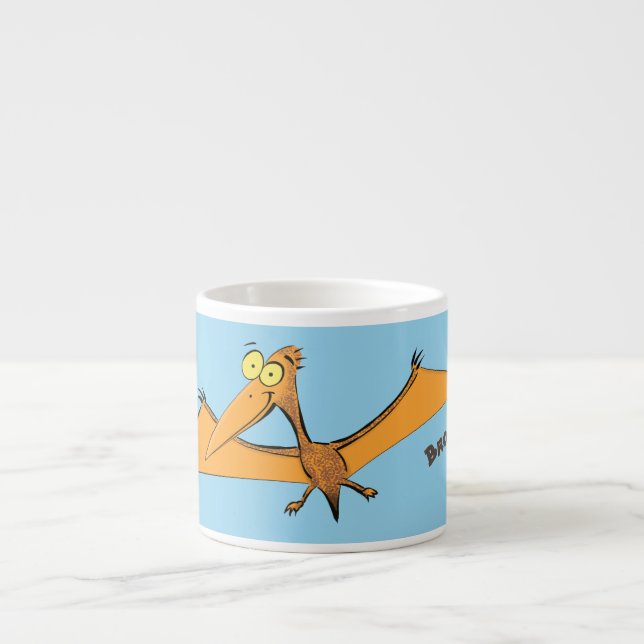 Tasse Expresso Drôle mignon dessin animé de pterodactyle volant o (Devant)