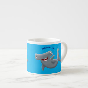 Tasse Expresso Drôle mignon requin marteau dessin animé
