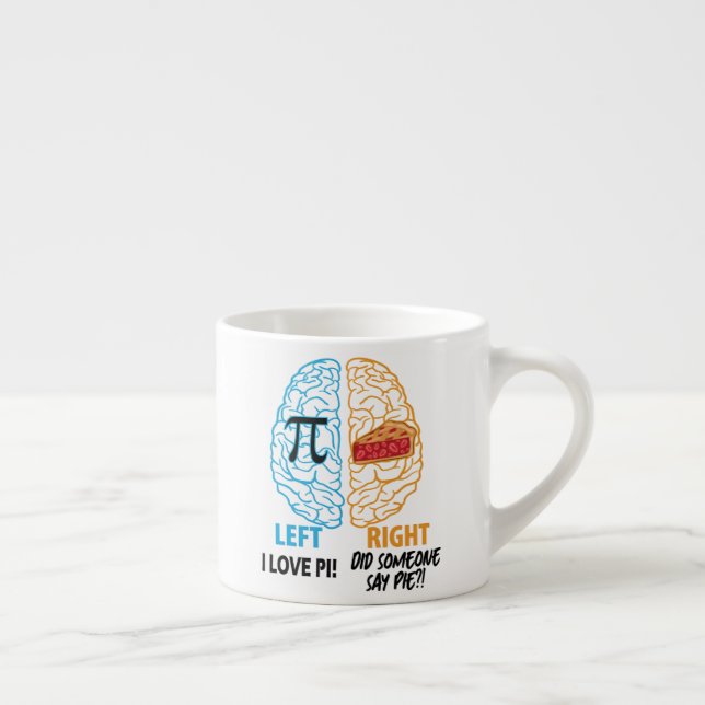 Tasse Expresso Drôle Pi gauche Brainé à droite (Droite)
