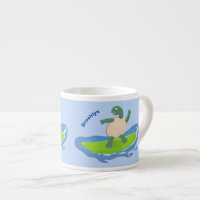 Drôle tortue vague de surf dessin animé
