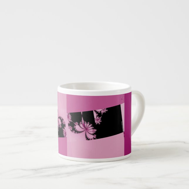 Tasse Expresso Eau de rose du jardin fractal (Devant droit)