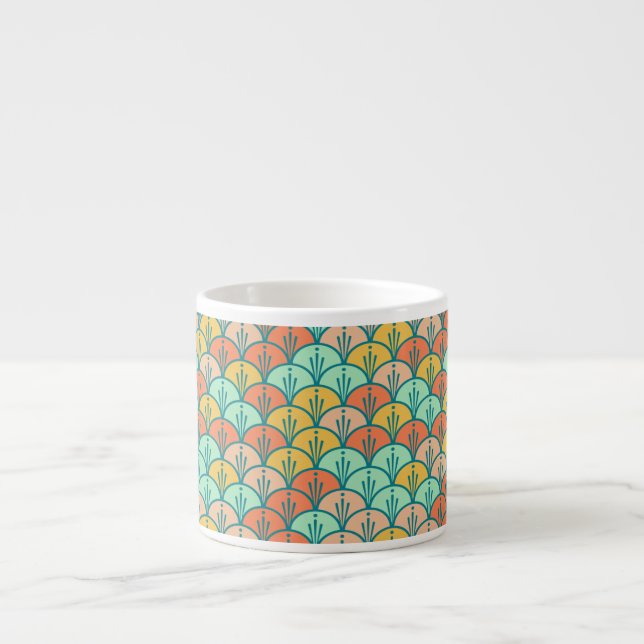 Tasse Expresso Echelle de poisson géométrique moderne et colorée (Devant)