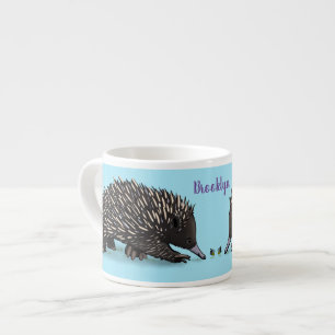 Tasse Expresso Echidna mignonne avec dessin animé d'abeille