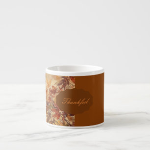 Tasse Expresso Élégant,Action de grâce, Feuilles d'automne,Rustiq