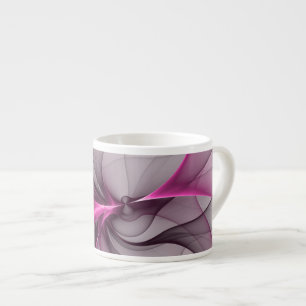 Tasse Expresso Élégant Chaos Moderne Art Fractal Abstrait Rose
