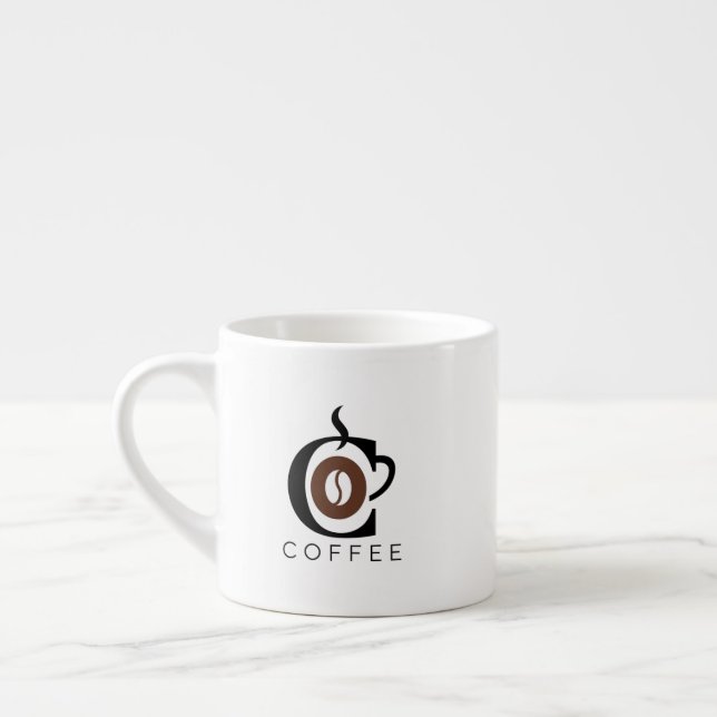 Tasse Expresso Élégant Monogramme de café (Gauche)