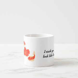 Tasse Expresso Élégant Poisson Koi et Art de Fleur Rouge | Style