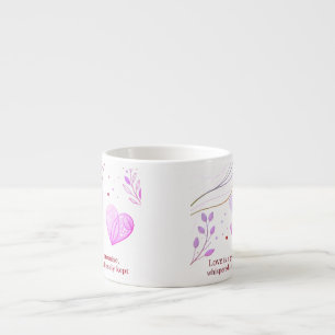 Tasse Expresso Élégante Art de l'Amour au Coeur d'Or