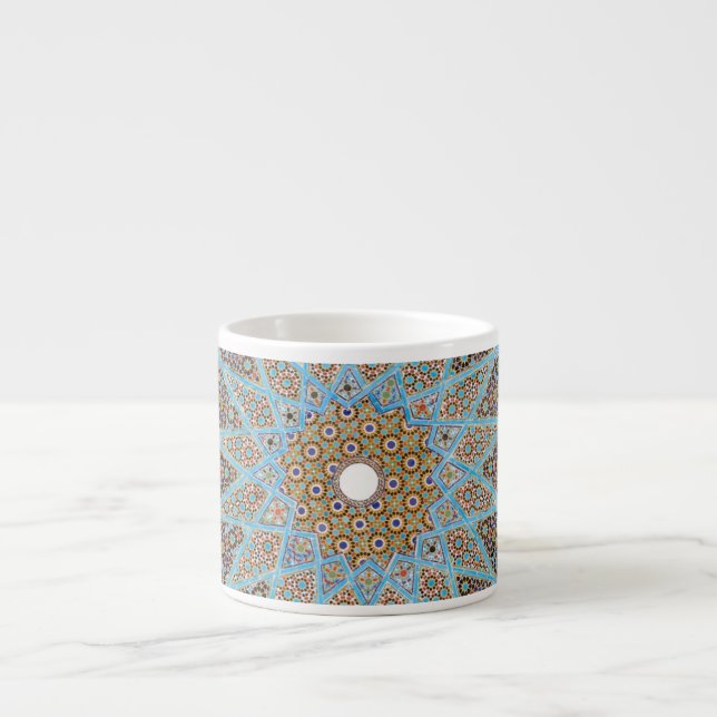 Tasse Expresso Élégante décoration orientale arabesque bleu persa (Devant)