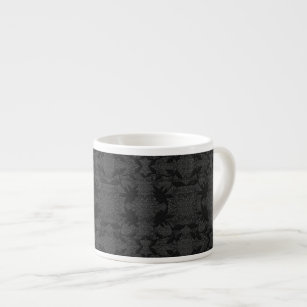 Tasse Expresso Elégante dentelle noire motif floral Espresso Cup