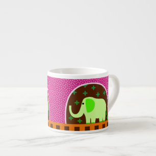 Tasse Expresso Éléphant vert