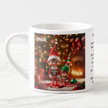 Tasse Expresso Elf Santa Claus Ajouter Nom de l'enfant Christmas<br><div class="desc">Jolie petite tasse avec le nom de l'enfant - 2 images. C'était la nuit avant Noël extrait de poème. Parfait pour les biscuits et le lait</div>