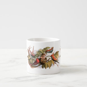 Tasse Expresso Elfe des bois dans le nid : Antique Oiseau Sprite 