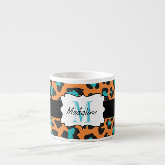 Tasse Expresso Empreinte de léopard Aqua Orange Black Espresso Mu