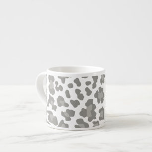 Tasse Expresso Empreinte de léopard blanc et gris