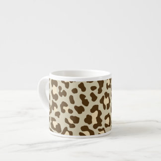 Tasse Expresso Empreinte de léopard Brown, Tan, Peach