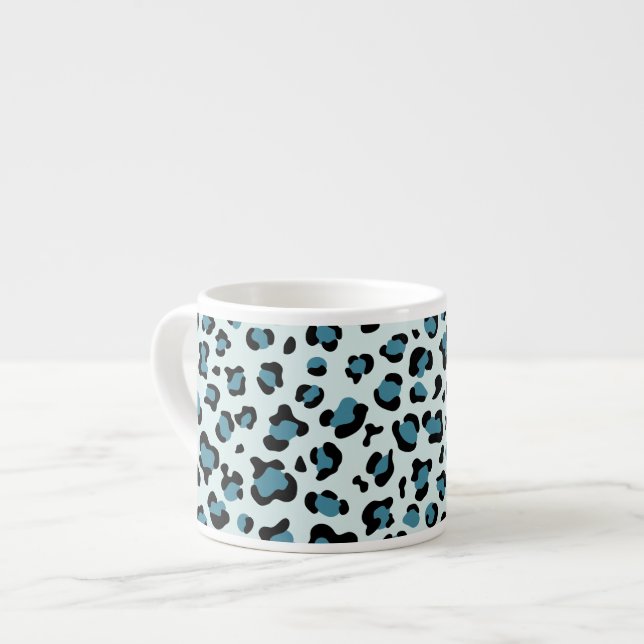 Tasse Expresso Empreinte de léopard, Spots de léopard, Leopard bl (Devant gauche)